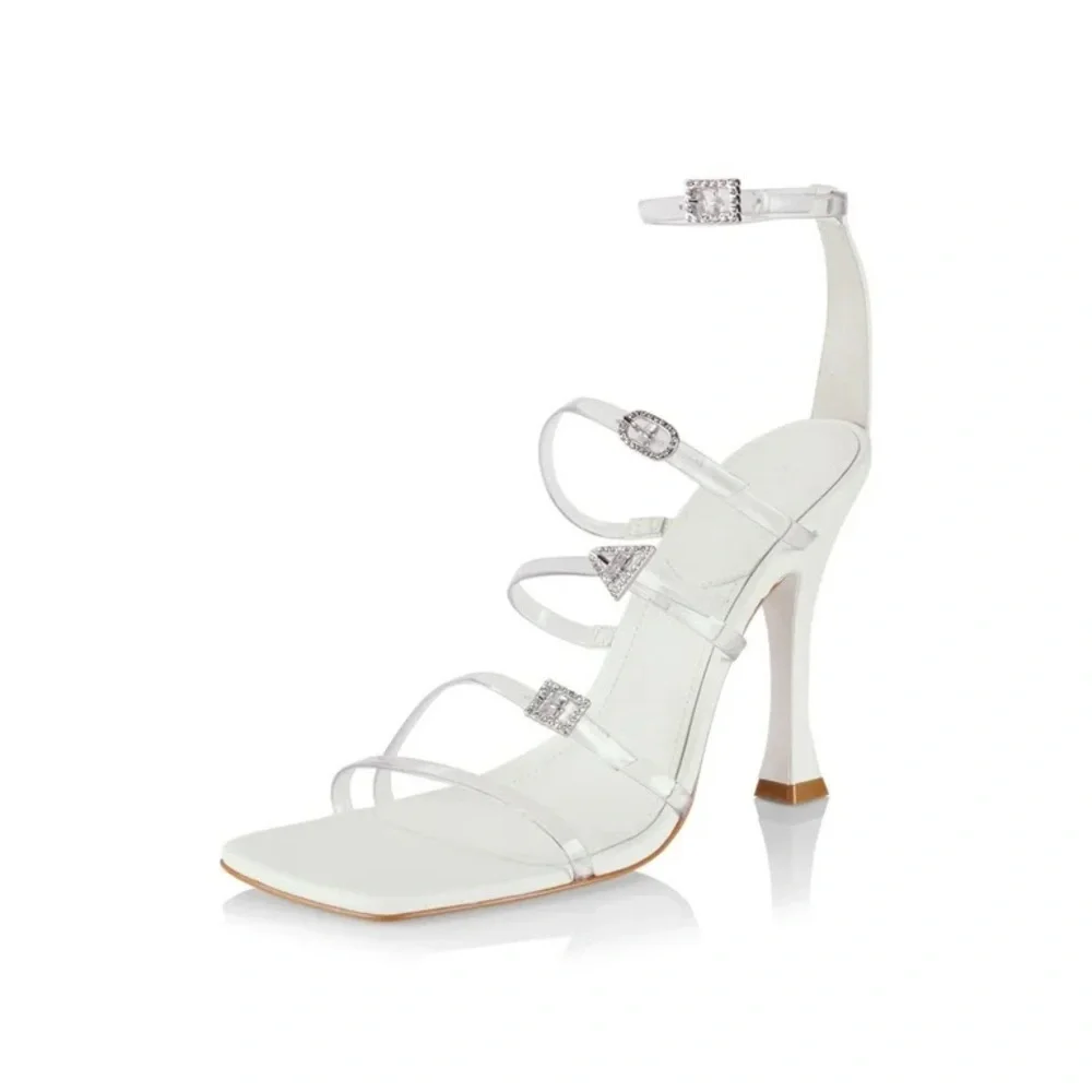 SCHUTZ | White Strappy High Heel Sandals - Picture 2 of 13